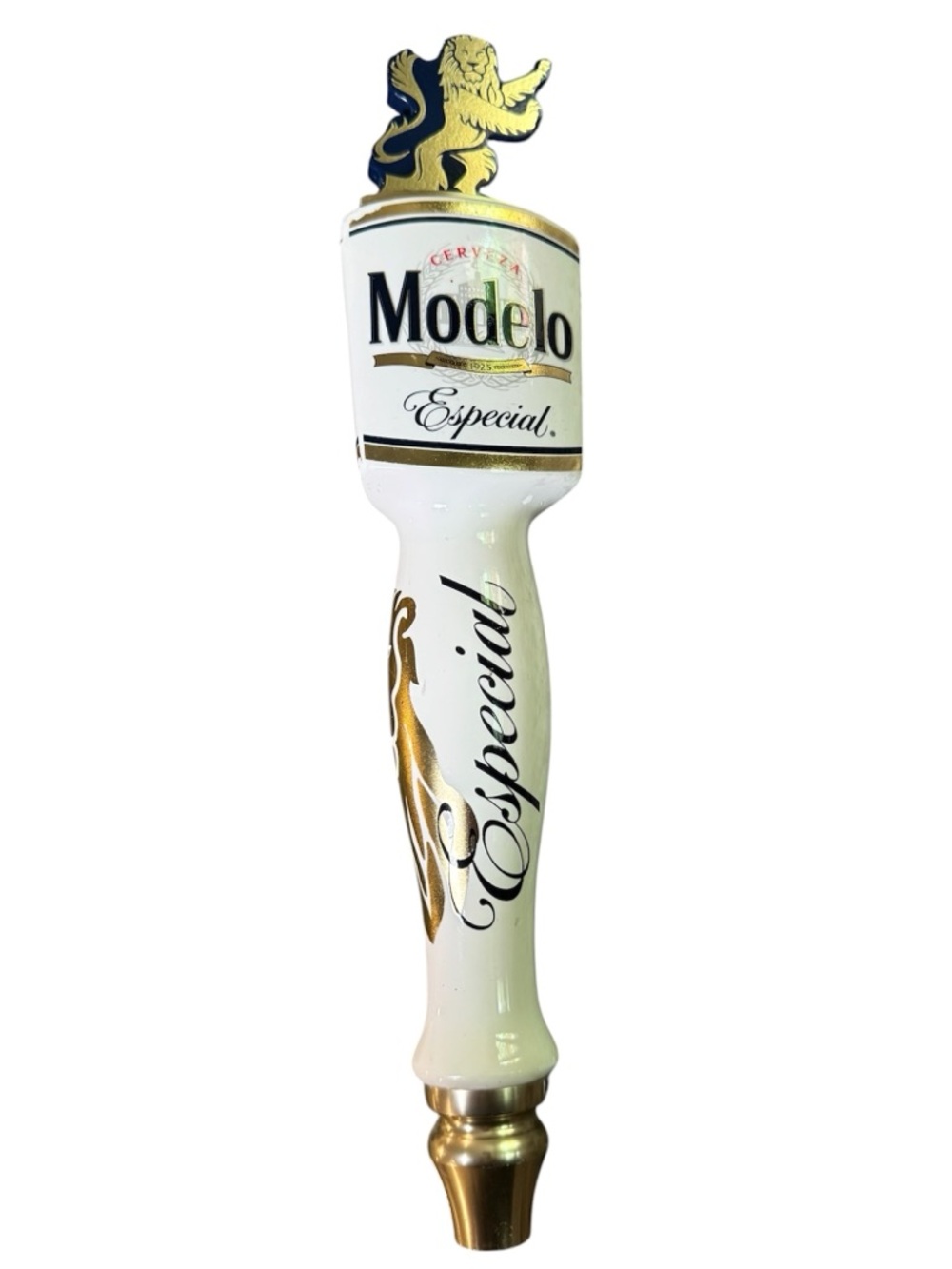 Modelo Especial Beer Tap Handle With Lion Topper  13.5” Paint Chipped - Picture 3 of 7